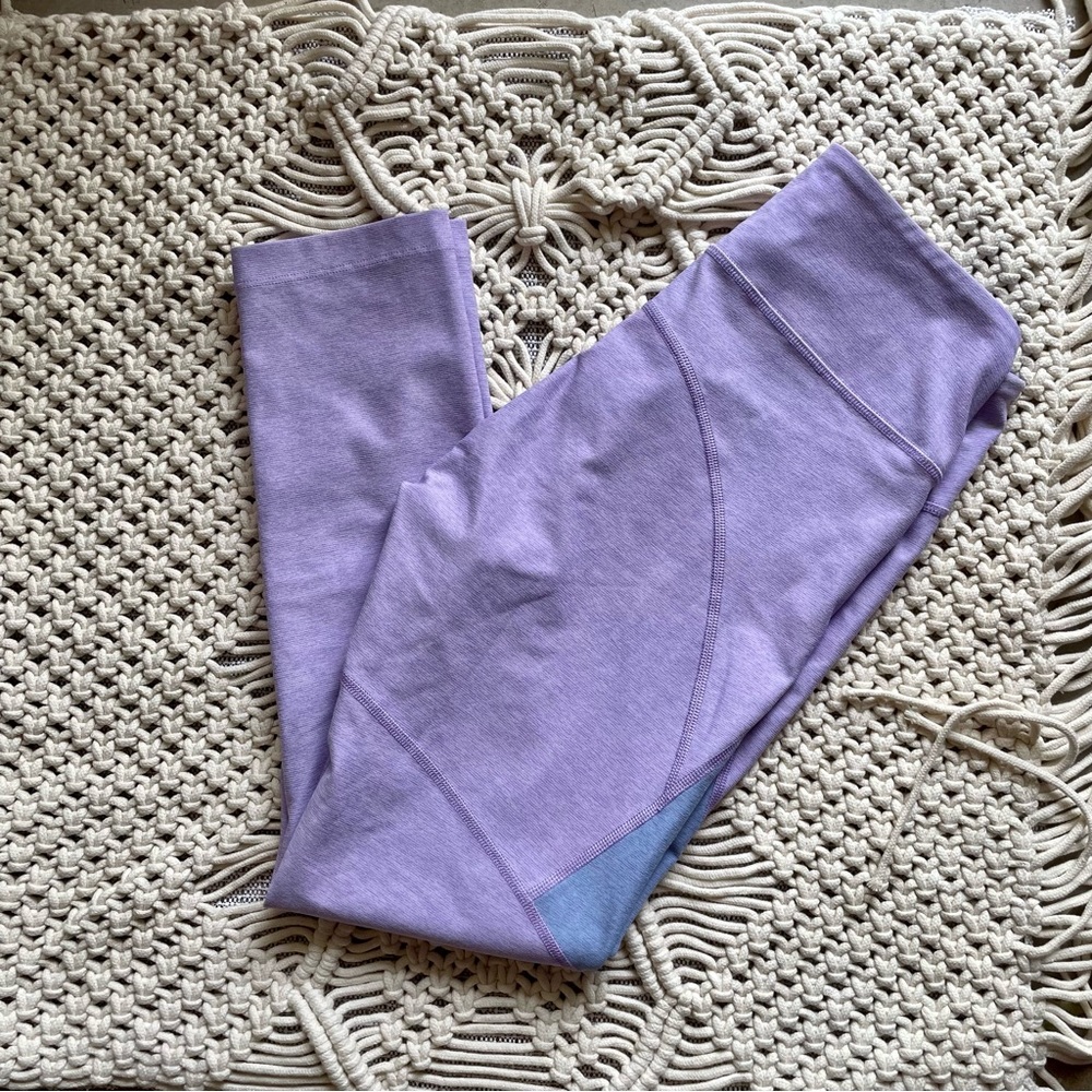 Outdoor Voices 2 Tone Lavender Purple and Pastel Blue 7/8 Leggings Size S